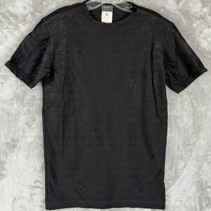 Vintage Versus Gianni Versace Black Sheer Textured T Shirt Mens Sz 36 Made Italy